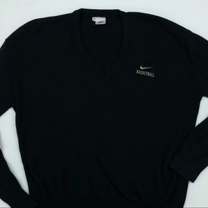 90s Nike White Tag Embroidered V Neck Sweater XL